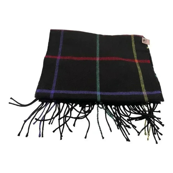 Victoria’s Secret Multicolored Plaid Scarf with Tassels - Picture 2 of 2